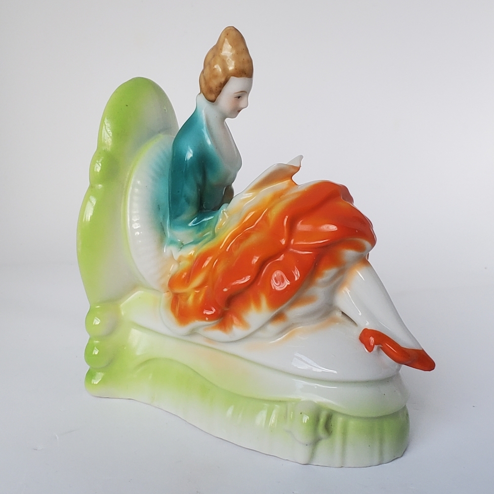Vintage Fair Lady Porcelain Bookend Made in Japan